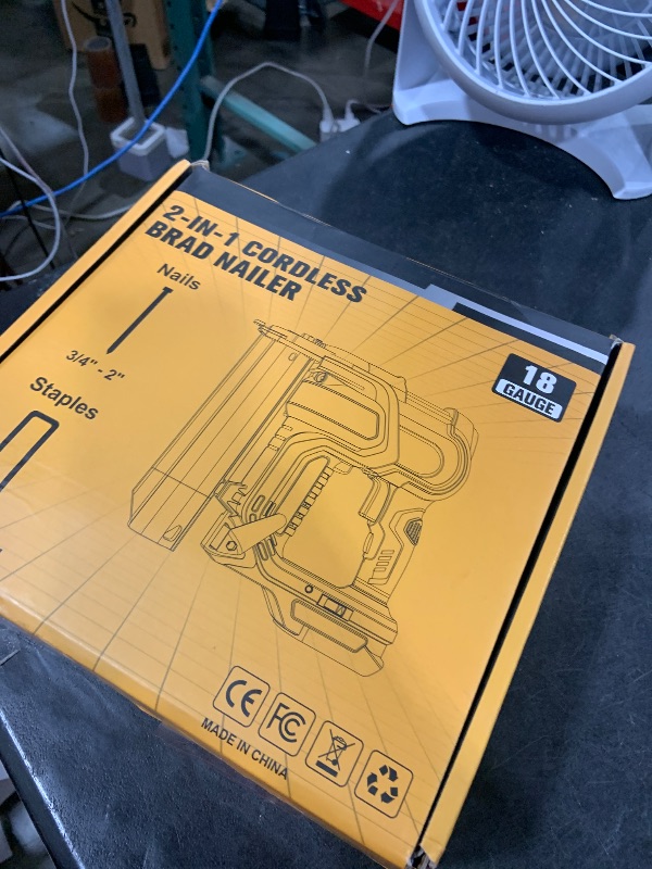 Photo 1 of MtiolHig Cordless 2" Brad Nailer Compatible with Dewalt 20V Battery (No Battery), 2-in-1 Electric Nail Gun/Staple Gun, 18 Gauge Nail Gun Powered with 1000 Nails