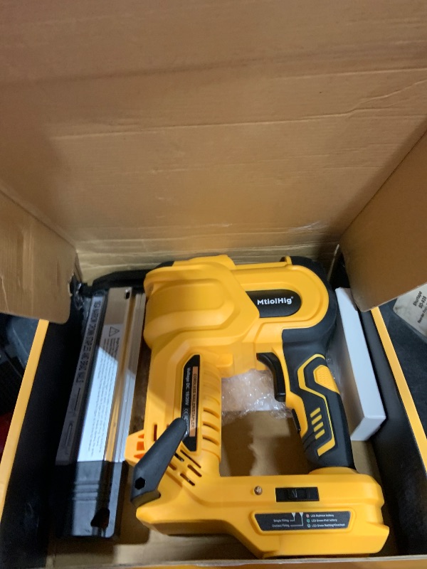 Photo 1 of MtiolHig Cordless 2" Brad Nailer Compatible with Dewalt 20V Battery (No Battery), 2-in-1 Electric Nail Gun/Staple Gun, 18 Gauge Nail Gun Powered with 1000 Nails