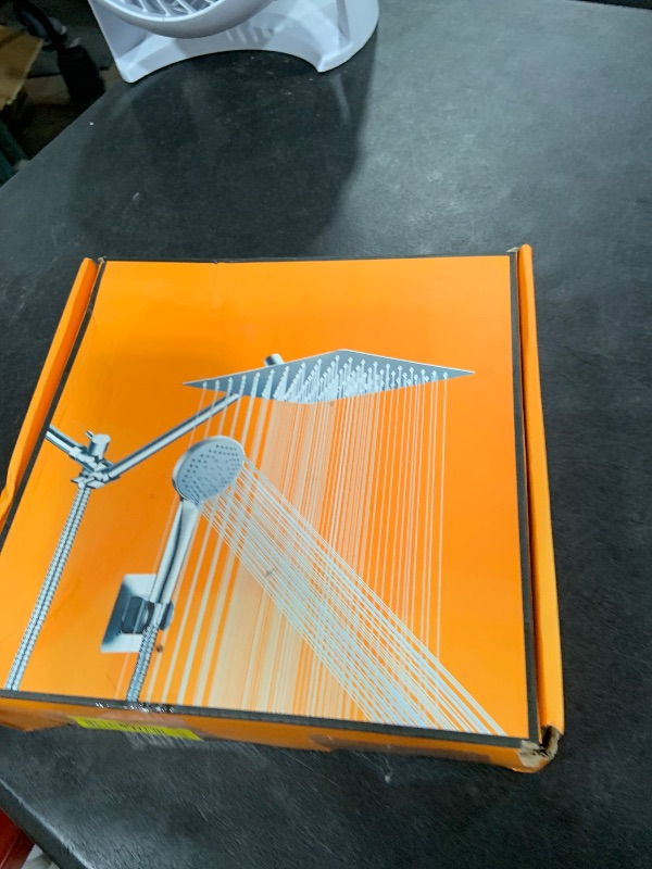 Photo 1 of 10 inch Rainfall Shower Head Combo Stainless Steel, THE FIRST WATERFALL mode, 10 Inch Rain Shower Head with Handheld 6 Spray Modes High Pressure, Overhead Shower Adjustable Extension Arm,Chrome