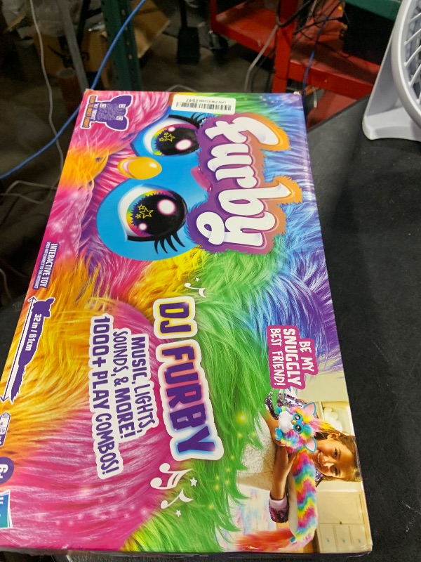 Photo 1 of FURBY DJ Interactive Toy, Super Snuggly Rainbow Electronic Plush with Music, Lights, Motion, & Games, Speaks English & Furbish, 32in Long, Ages 6+
