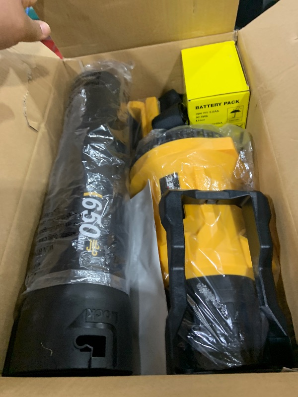 Photo 1 of GEVEELIFE Leaf Blower Cordless, 650CFM & 3 Speed Levels, Electric Cordless Leaf Blower with 2 * 5.0Ah Battery Powered, Blowers for Lawn Care, Yard, Blowing Leaves, Dust, Snow