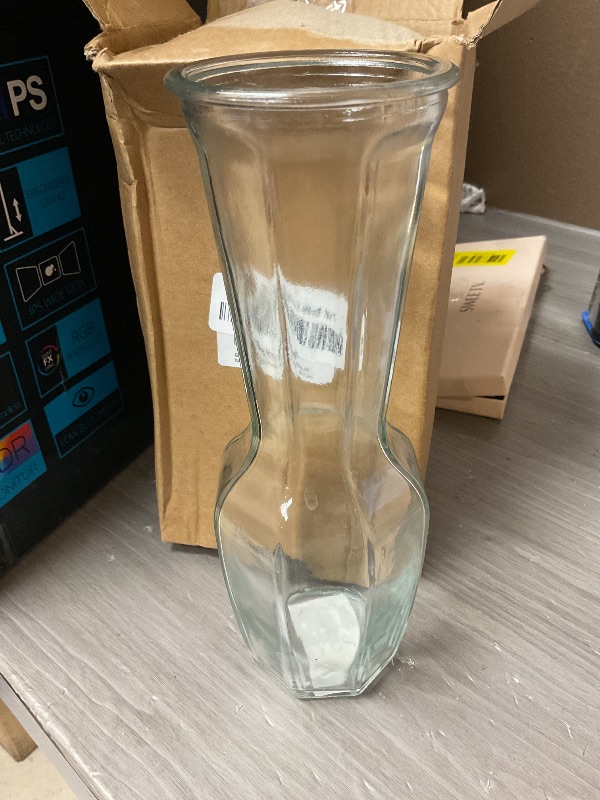Photo 1 of FLORAL mini vase 9” clear glass 