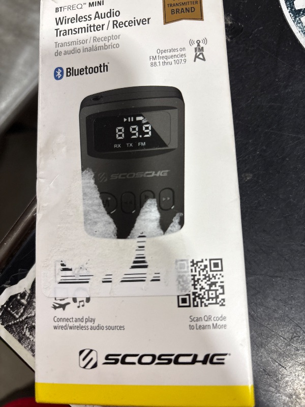 Photo 1 of Scosche BTTRFM-SP1 Portable Bluetooth Transmitter/Receiver, FM Transmitter and Wireless Audio Receiver for TV, Headphones, Home/Car Stereo, Airplane Entertainment and more, up to 7 Hour Battery Life