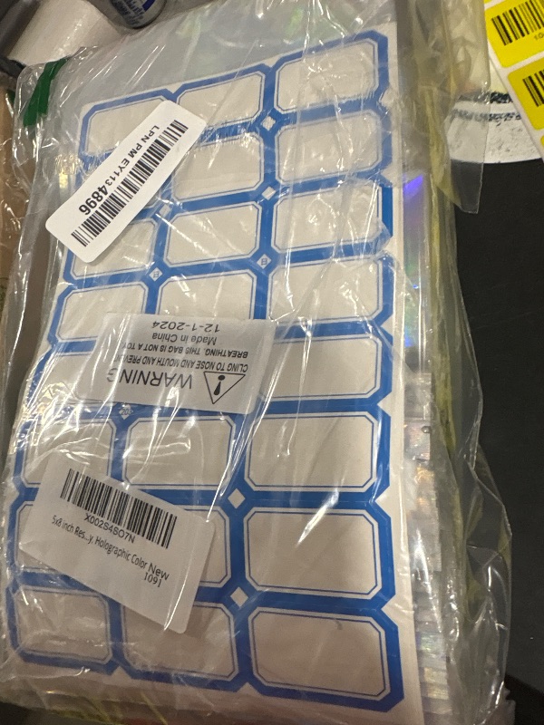 Photo 1 of 200 PCS 5x8 Smell Proof Mylar Bags for Food Storage, Resealable Large Mylar Bags for Kitchen Organization with Clear Window, Holographic Zipper Packaging Bag for Candy, Cookies and Small Jewelry