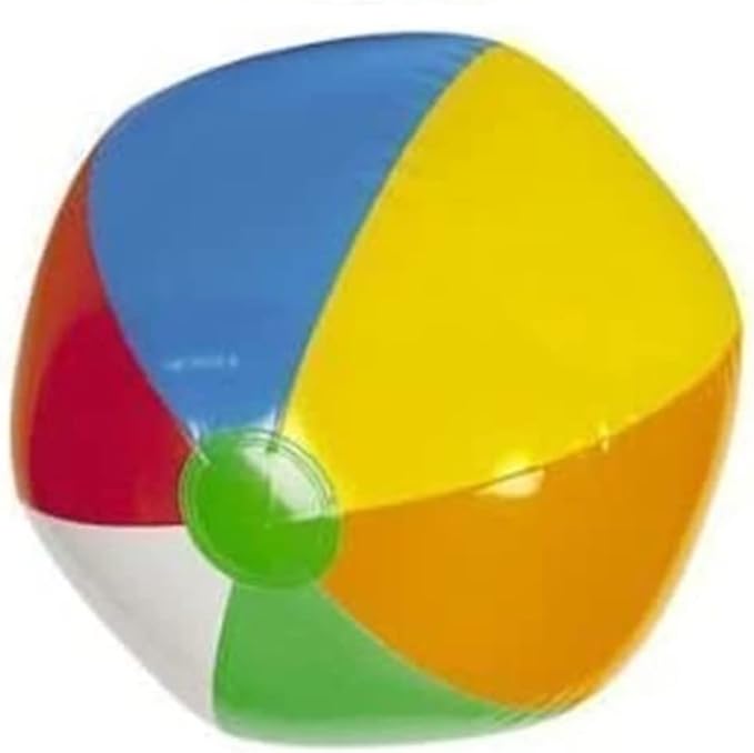 Photo 1 of 8 pcs Coconut 27" Inch Rainbow Beach Balls I Inflatable Rainbow Beach Ball for Kids I Blow Up Swimming Pool Balls for Kids & Toddlers I Enjoyable Rainbow Ball Game I Summer Party Favors Water Toys