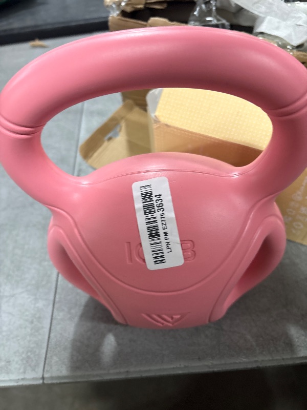 Photo 1 of 10 lb Kettlebell Weight with Three-handles for Russian Twists AB Exercise, Weightlifting and Core Training All-Purpose Fitness Exercise Home Gym [2022 Latest-Pink]