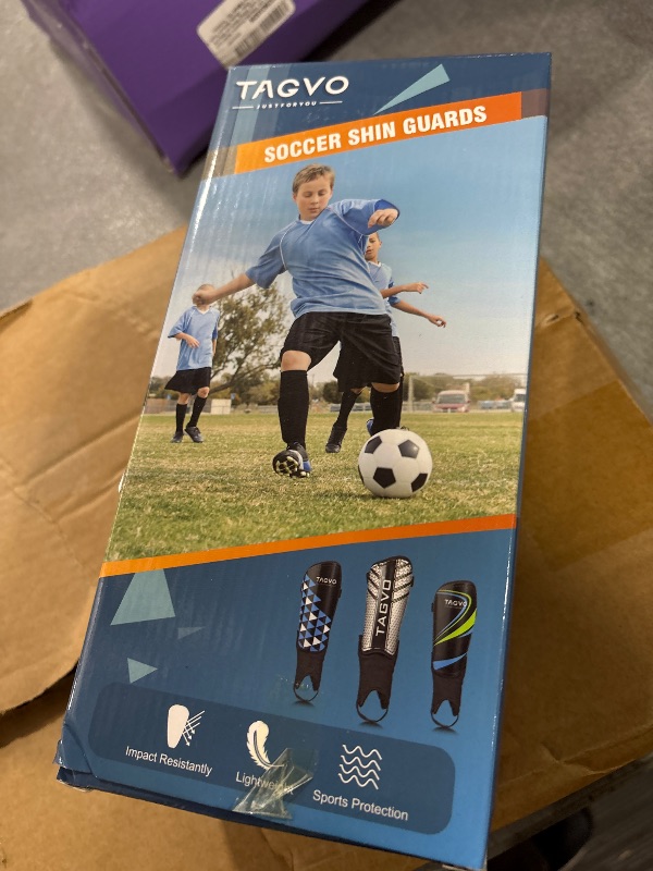 Photo 1 of TAGVO Soccer Shin Guards for Kids Youth - Protective Soccer Equipment for Boys Girls - Adults Men Women Soccer Shin Guards - Soccer Shin Pads for Kids 3-16 Years Old Girls Boys, High Impact Resistant