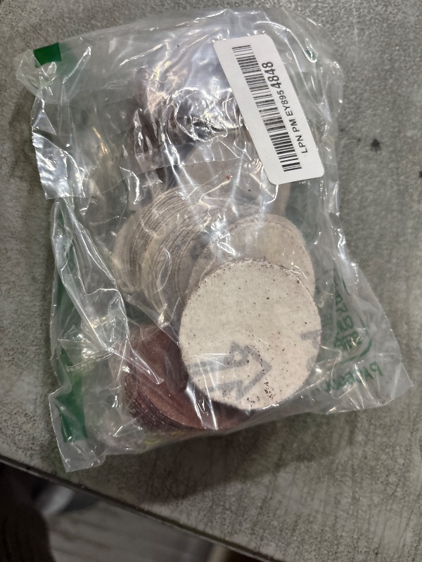 Photo 1 of YXQ 100Pcs 2 inch Sanding Discs 60 80 100 120 150 Assorted Grits Hook and Loop Sandpaper Aluminum Oxide Adhesive Back