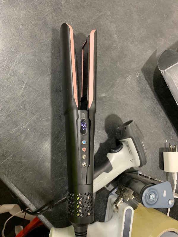 Photo 1 of Hair Straightener - 2 in 1 Wet to Dry Hair Dryer and Straightener with High-Speed Airflow + Rapid Heat-Up + Customizable Temperature + LCD Display & Auto Shut-Off + No Heat Damage (Matte Black)