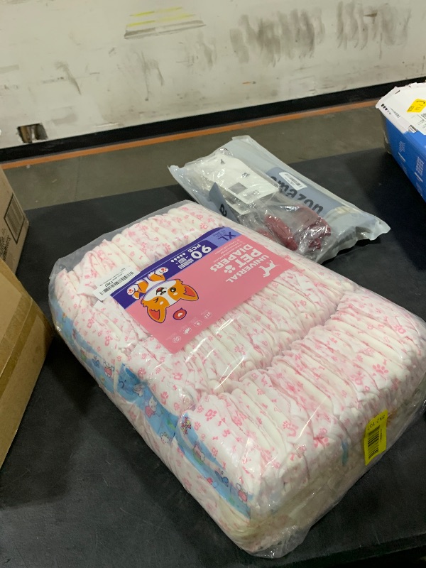 Photo 1 of Disposable Dog Diapers Female 90 Count Doggie Diapers for Female Dogs (Waist 16-23.5 in XL) Super Absorbent Extra Large Dog Pads for Heat Excitable Urination or Incontinence - Pink