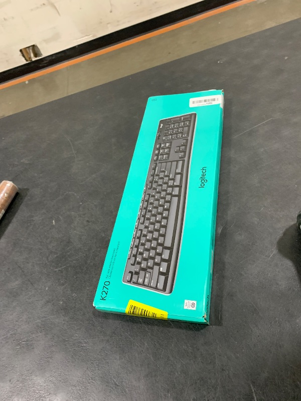 Photo 1 of Logitech K270 Wireless Keyboard for Windows, 2.4 GHz Wireless, Full-Size, Number Pad, 8 Multimedia Keys, 2-Year Battery Life, Compatible with PC, Laptop, Black