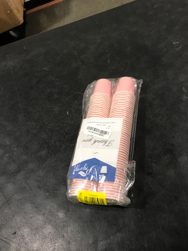 Photo 1 of Prgery 100 Pack 3 oz Pink Paper Cups,Mouthwash Cups, Disposable Bathroom Cups,Small Paper Cups 3oz Ideal for Bathroom, Supermarket, Birthday Party, Picnic and BBQ