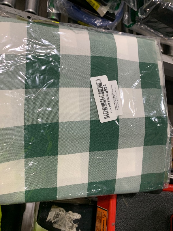 Photo 1 of Hiasan Checkered Round Tablecloth 70 Inch - Waterproof Stain and Wrinkle Resistant Washable Fabric Table Cloth for Dining Room Party Outdoor Picnic, Forest Green and White