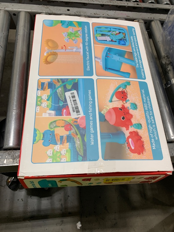 Photo 1 of CUTE STONE Water Table for Toddlers with Electric Water Pump, Slides, Sand Molde, Play Sink, Fishing Game Table Summer Beach Outdoor Toys for Boys & Girls