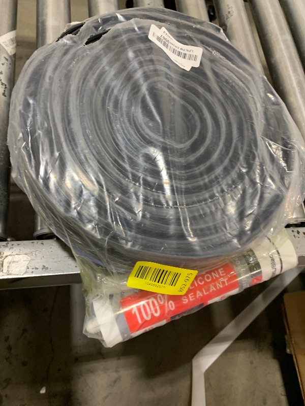 Photo 1 of Jin&Bao Universal Garage Door Threshold Seal Strip 16FT Kit, Bottom Waterproof Rubber Weather Stripping Replacement?Blue, 1 Adhesive?