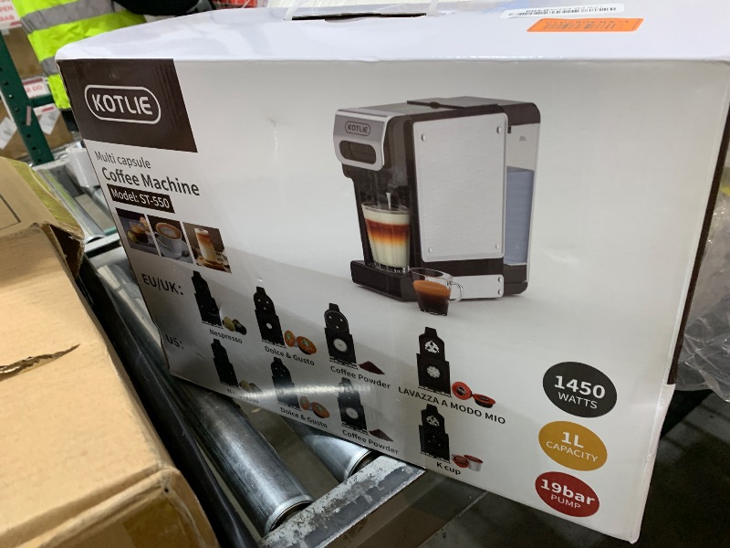 Photo 1 of KOTLIE ST-550 Single Serve Coffee Maker, Espresso Capsule Coffee Maker for K*cup capsule/Ne*s Original/Dol*e Gu*to and Ground Coffee, 19Bar, 1L, Compact?Black?