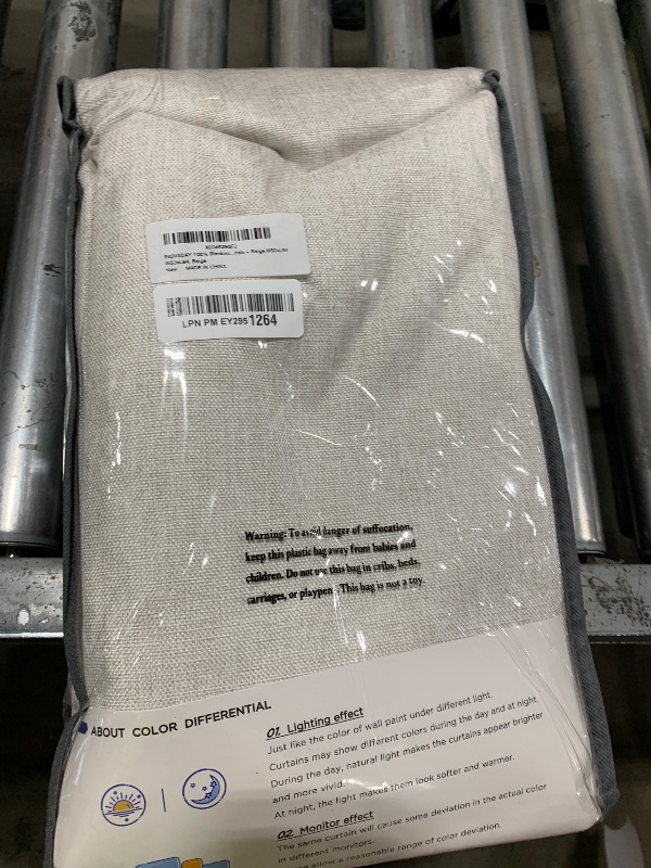 Photo 1 of INOVADAY 100% Blackout Curtains for Bedroom, Black Out Curtains 84 Inch Long, Clip Rings Linen Blackout Drapes, Thermal Insulated Room Darkening for Living Room, 2 Panels - Beige,W50xL84