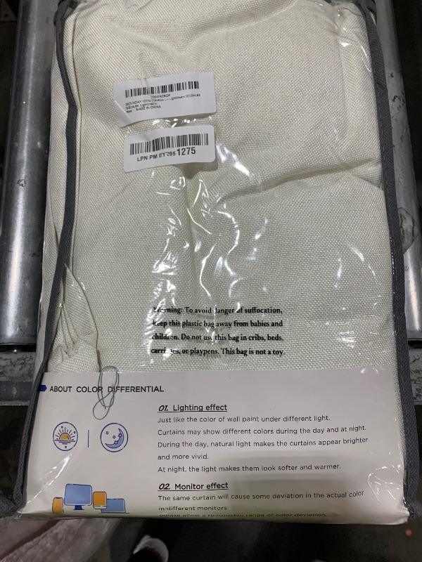 Photo 1 of INOVADAY 100% Blackout Curtains for Bedroom, Black Out Curtains 84 Inch Long, Clip Rings Linen Blackout Drapes, Thermal Insulated Room Darkening for Living Room, 2 Panels - Lightcream,W50xL84