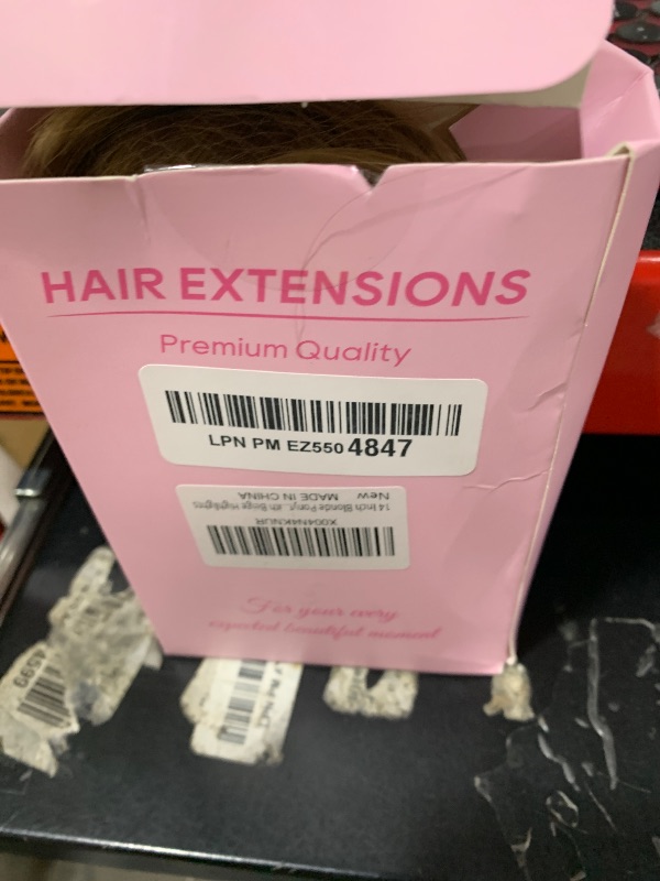 Photo 1 of 14 Inch Ponytail Extension - Wavy Pony Tails Hair Extensions, Claw Clip Ponytail Extension, Synthetic Hair Extensions Ponytail, Clip on Ponytails for Women (Light Brown With Beige Highlights)