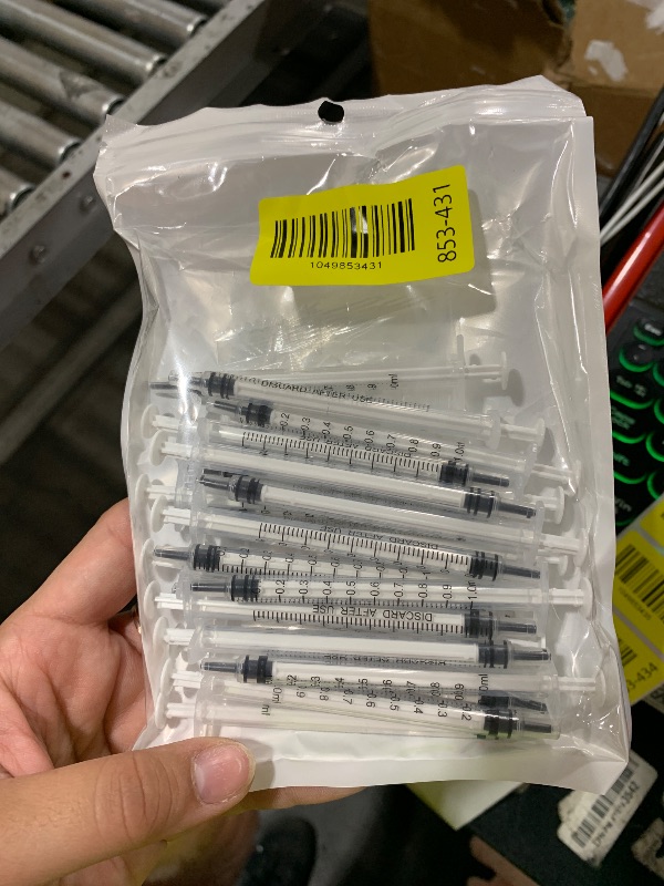 Photo 1 of 20 Pack 1ml Syringe with Cap for Liquid, 1cc Plastic Small Syringes with Cover, Non-Sterile, No Needle