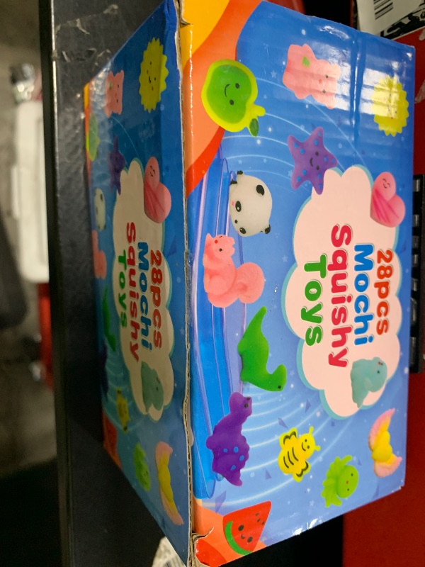 Photo 1 of Squishy Toys, 28 Pack Squishies and Cards Party Favors for Kids 4-8 8-12 Treasure Box Classroom Prizes Mochi Squishy Cat Fidget Toys Stress Relief Goodie Bags Easter Basket Stuffers Birthday Gifts