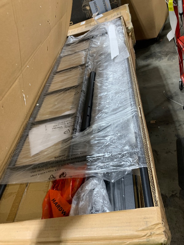 Photo 1 of VECELO Queen Metal Platform Bed Frame with Headboard, Heavy Duty Steel Slat Support, Under Bed Storage,No Box Spring Needed, Easy Assembly