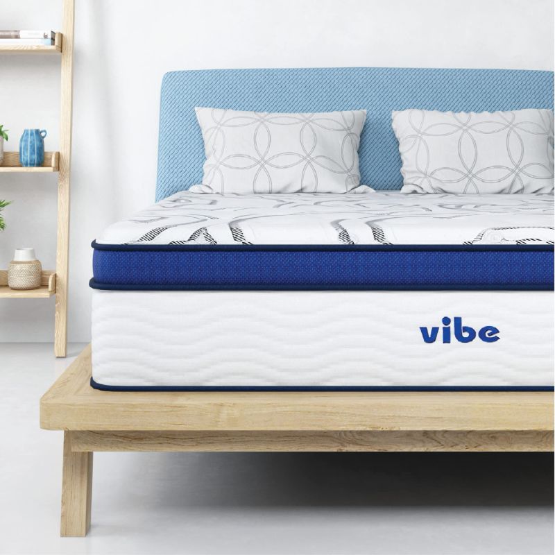 Photo 1 of Vibe Quilted Hybrid Mattress, 12-Inch Innerspring and Pillow Top Gel Memory Foam Mattress Twin XL, White