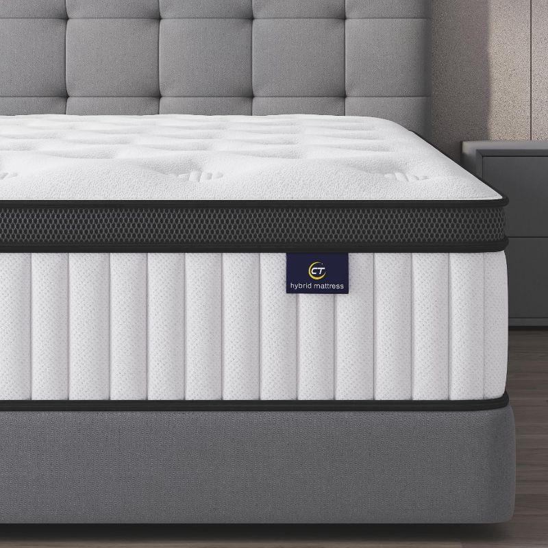 Photo 1 of Queen Mattress, 12 Inch Hybrid Mattress in a Box, Memory Foam and Pocket Springs, Fiberglass Free, Soft and Breathable, Medium Firm Feel