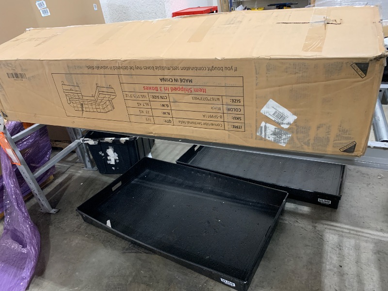Photo 1 of BOX 1 AND 2 ONLY - Trygoal L Shaped Couches for Living Room, Sectional Couch Living Room Furniture with Storage Ottoman, Modular Sectional Sofa with Movable Chaise for Apartment Office, Black Grey ( BOX 3 NOT INCLUDED) 