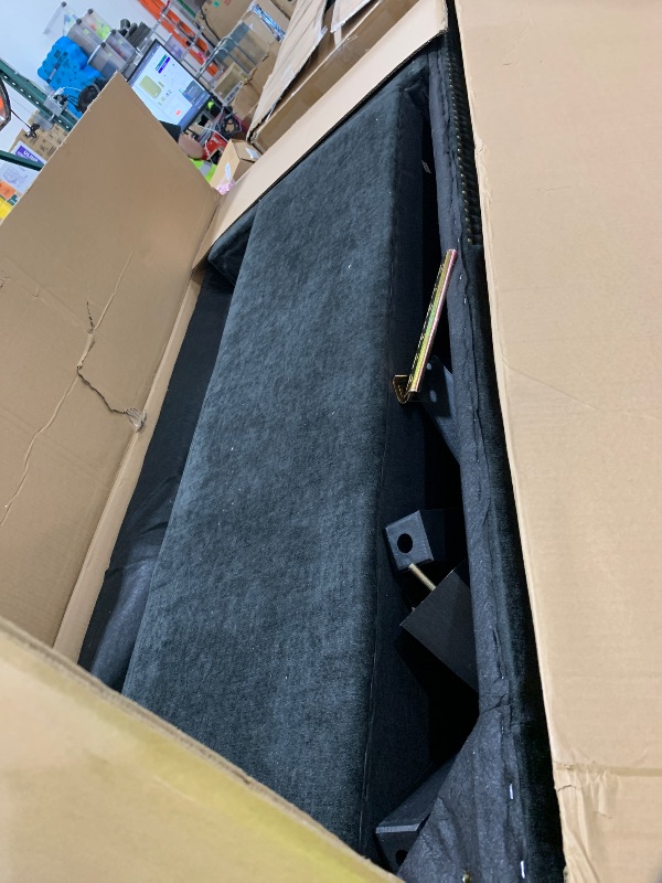 Photo 1 of BOX 1 AND 2 ONLY - Trygoal L Shaped Couches for Living Room, Sectional Couch Living Room Furniture with Storage Ottoman, Modular Sectional Sofa with Movable Chaise for Apartment Office, Black Grey ( BOX 3 NOT INCLUDED) 