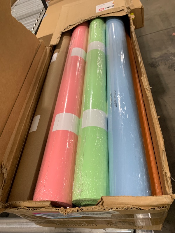 Photo 1 of Paclord 36" x 1200" (100 ft) Pack of 12 Rolls USA Made Multi-Color Kraft Paper, 45 lbs - Colored Paper for Arts and Crafts, DIY Projects, Gift Wrapping, Packing
