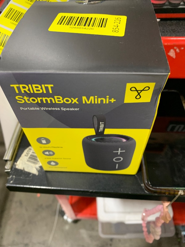 Photo 1 of Tribit StormBox Mini+ Portable Bluetooth Speaker, 12W Wireless Speaker with 360°Surround Sound, 12H Playtime, Custom EQ, BT5.4, IPX7 Waterproof, RGB Lights, Type-C, TWS, AAC/SBC, Home/Outdoor/Travel