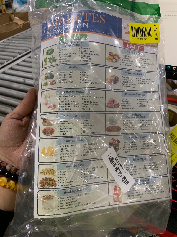 Photo 1 of Elegend 3pcs Diabetes Food List Chart & Meal Planner for Diabetics - Type 2 Diabetes Diet Plan Printable - Diabetes Information Chart w/Serving Size, Carbs, Calories, Protein, Glycemic Index (GI)