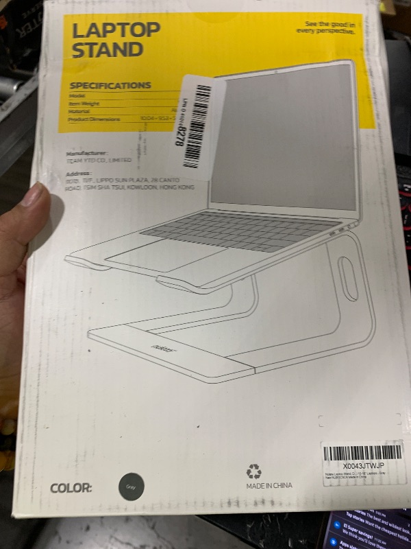 Photo 1 of Nulaxy C3 Fully Aluminum Detachable Laptop Stand, Ergonomic Computer Riser for Desk, Ventilated Cooling & Anti-Slip Design Notebook Stand Compatible with All 10-16" MacBook/Dell XPS/HP/Lenovo, (Gray)