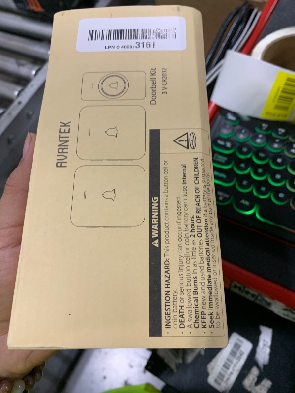 Photo 1 of AVANTEK Wireless Door Bell, CW-12 Mini Waterproof Doorbell Chime Operating at 1000 Feet with 52 Melodies, 5 Volume Levels & LED Flash
