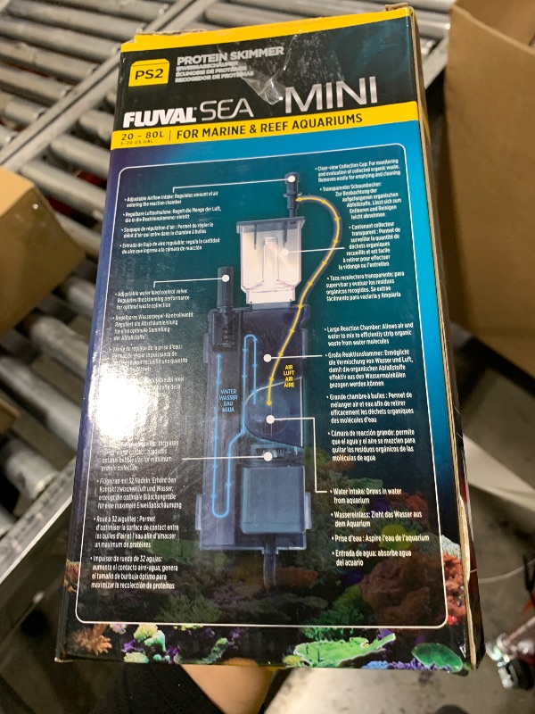 Photo 1 of Fluval Sea Mini Protein Skimmer, 5-20 Gallon, Black, 14324 (6-Piece Set)