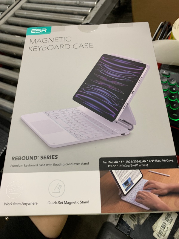 Photo 1 of ESR iPad Air 11 inch Case with Keyboard (M3,2025/M2,2024), iPad Pro 11 & iPad Air 5/4 Magic Case, Easy-Set Floating Cantilever Stand, Precision Multi-Touch Trackpad, White?NOT for iPad Pro 11 M4?