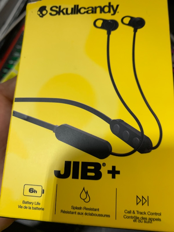 Photo 1 of Skullcandy Jib+ Wireless Earbuds, Bluetooth Headphones, Up to 6 Hrs Battery, Noise Isolating Fit, Sweat Resistant, Built-in Microphone, iPhone Android, Ear Gel Sizes Included for Custom Fit - Black