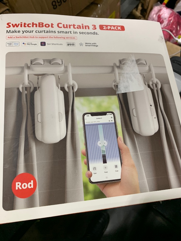 Photo 1 of 2025 Automatic Curtain Opener 3 Rod-Bluetooth Remote Control, WiFi&Smartphone Control, Upgraded High-Performance, Add Hub to Compatible with Alexa, Google Home, HomeKit (2025 Curtain Opener*2&Remote)