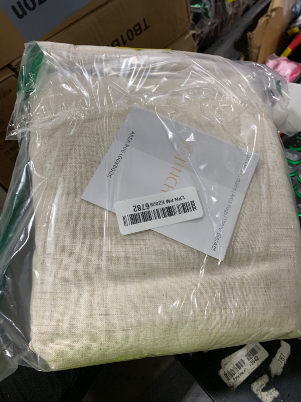 Photo 1 of jinchan Floor to Ceiling Linen Blend Curtains 96 inch Length 2 Panels for Bedroom Living Room, Light Filtering 38 inch Wide Farmhouse Drapes with Rod Pocket Back Tab(38W x 96L, Ecru)