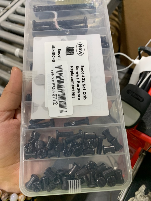 Photo 1 of Crib Screws Hardware Replacement Kit,Socell 32Set Baby Bed Frame Bolts &Barrel Nuts Set for Delta/Graco/Dream, M6x12mm/15mm/25mm/35mm/45mm/55mm/65mm/75mm Hex Drive Socket Cap Screws Barrel Nuts