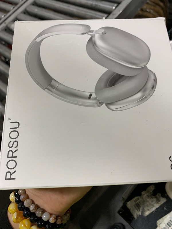 Photo 1 of RORSOU C6 Active Noise Cancelling Headphones, Wireless Over Ear Bluetooth Headphones, 60H Playtime, Lightweight Folding Deep Bass Comfort Fit Ear Cups Headset with Mic for iPad/Travel/PC/Home Silver