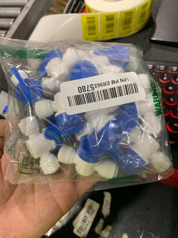 Photo 1 of PureSec 1/4 inch OD Tubing&Hose&Pipe Use Inline Shut Off Ball Valve Plastic Quick Connect Fittings for Water Purifier RODI System (Pack of 10)