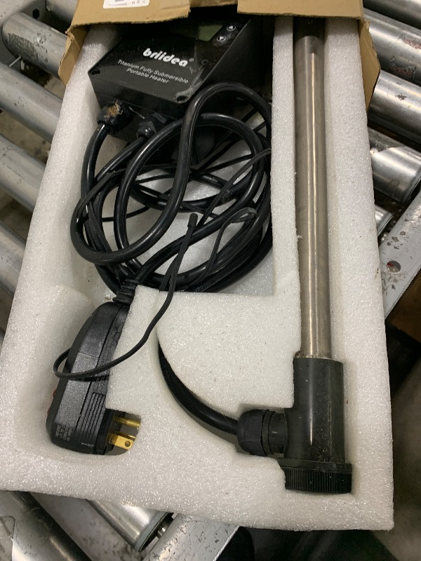 Photo 1 of 1500W Titanium Portable Hot Tub Heater, Briidea Fully Immersion Water Heater with with Thermostat & Anti-Corrosion Sensor, Rapid Heating for All Types of Liquids