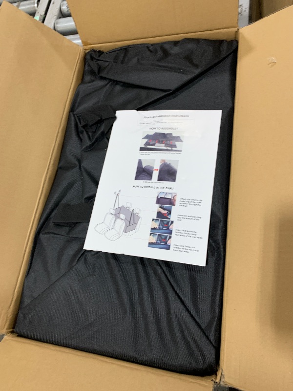 Photo 1 of Turosur Car Back Seat Extender for Dogs Waterproof Pet Hammock for SUV Hard Bottom Car Travel Pet Bed Holds 440 lbs