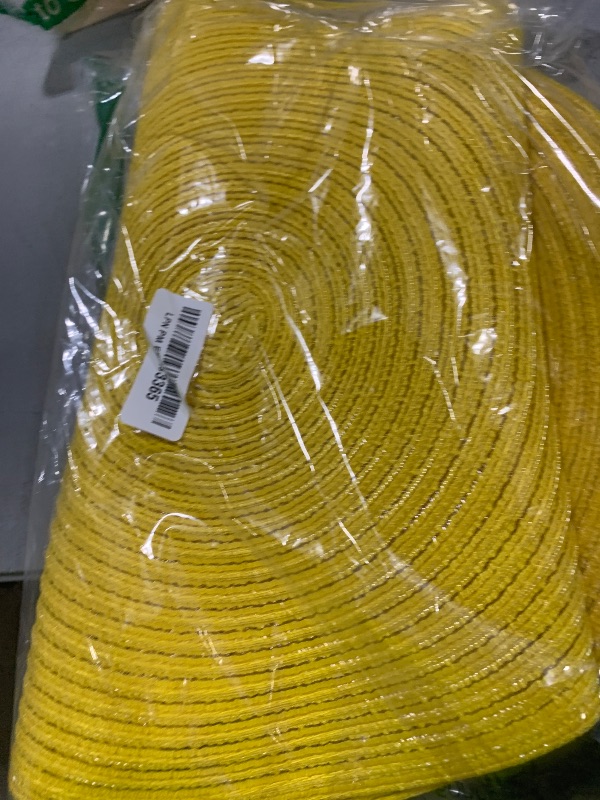 Photo 1 of SHACOS Round Braided Placemats Set of 4 Washable Kitchen Table Place Mats Doilies Table Mats for Home Wedding Party Dining Table Decor (Yellow, 4)