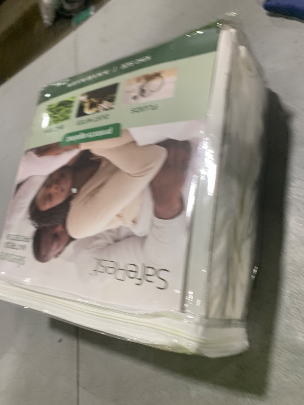 Photo 1 of SafeRest Sleepure Waterproof Mattress Protector King Size - Viscose Derived from Bamboo - Fitted with Stretchable Pockets - Machine Washable Cotton King Mattress Cover for Bed