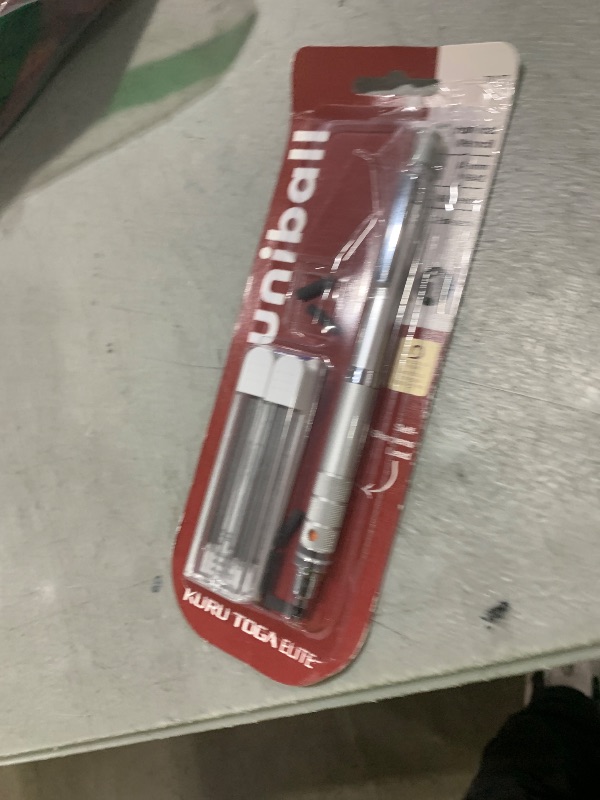 Photo 1 of Uniball Kuru Toga Elite Mechanical Pencil Starter Kit with Silver Barrel and 0.5mm Tip; 60 Lead Refills; and 5 Pencil Eraser Refills; HB #2; Office Supplies; School Supplies; Drafting