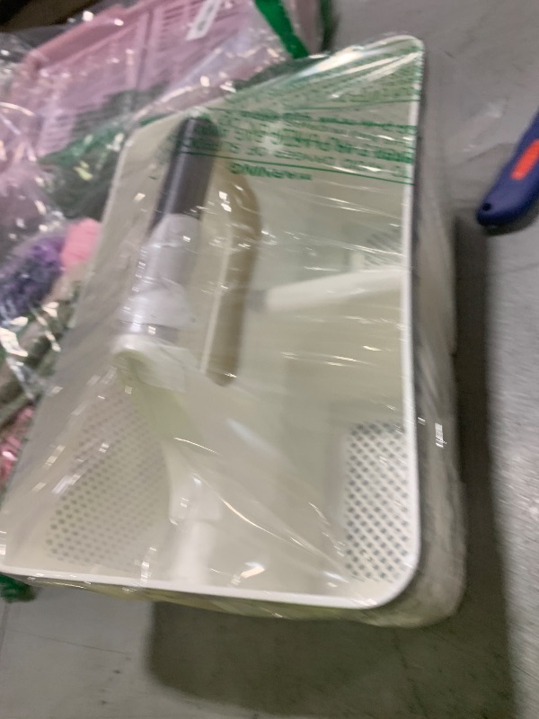 Photo 1 of BYUNER Plastic Shower Caddy Dorm: Portable Bathroom Caddy Organizer with Handle and Holes, Cleaning Basket, Hard Shower Basket Storage Tote for Toiletry, College Dorm Room Essentials White/Silver