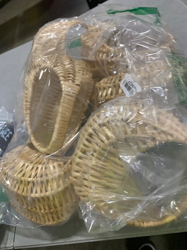 Photo 1 of Taiyin 6 Pack Rattan Flower Girl Basket Small Half Moon Straw Wicker Basket with Handle Ideal for Wedding Flower Girl,Picnic,Garden Storage and Home Decor (Nature)